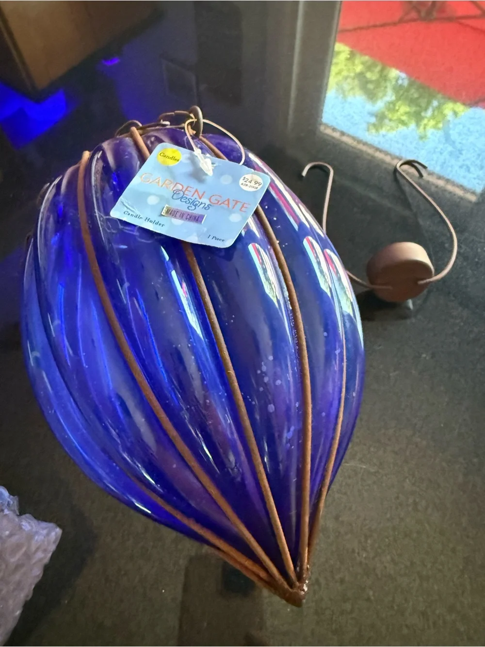 Blue  Hanging Lantern Pendant